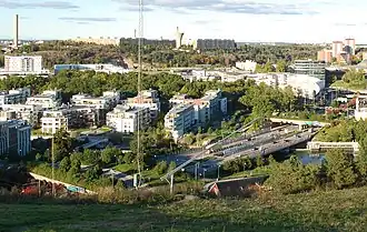 Le pont vu de la colline Hammarbybacken.