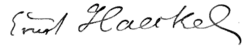 signature d'Ernst Haeckel