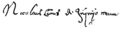 Signature de Nikola Šubić Zrinski