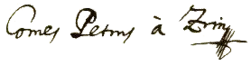 signature de Petar Zrinski
