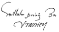 Signature de Guillaume&nbsp;Ier d'Orange-Nassau