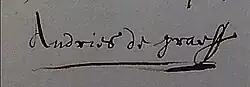 signature de Andries de Graeff