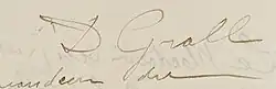 fragment d'une lettre manuscrite de 1916 portant la signature Dr Grall