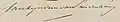 Signature de Constantijn Theodoor van Lynden van Sandenburg