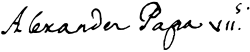 Signature de Alexandre&nbsp;VII