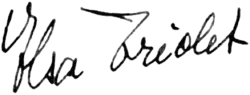 signature d'Elsa Triolet