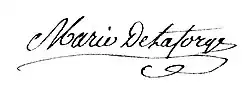 signature d'Anne Étienne Marie de La Forge