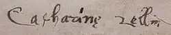 Signature de Catherine Zell