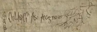 Signature de Childéric II