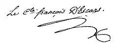 Signature de François Nicolas-René de Pérusse des Cars