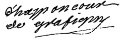Signature de Françoise de Graffigny