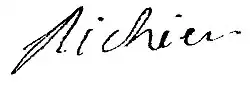signature de Jacques-Raymond de Richier de la Rochelongchamp