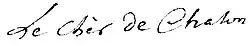 signature de Jean-Charles Hardouin de Chalon