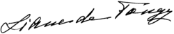 signature de Liane de Pougy