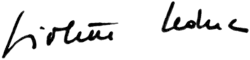 signature de Violette Leduc