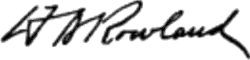 signature de Henry Augustus Rowland