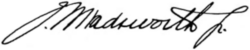 signature de James Wolcott Wadsworth Jr.