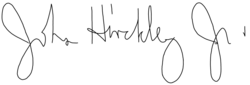 signature de John Warnock Hinckley, Jr.