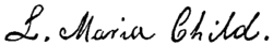 signature de Lydia Maria Child