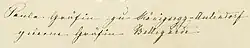 signature de Pauline von Königsegg