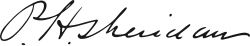 Signature de Philip Sheridan