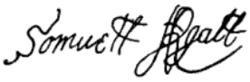 signature de Samuel Argall