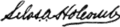 Signature de Silas A. Holcomb