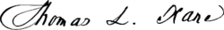 signature de Thomas Leiper Kane