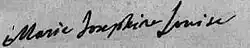 Signature de Marie-Joséphine de Savoie