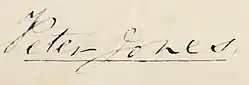 signature de Peter Jones