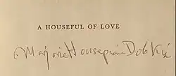 signature de Marjorie Housepian Dobkin