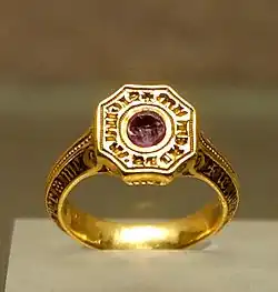 Chevalière du Prince noir, XIVe siècle.