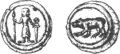 Silberpfennig de la pièce de Berlin de 1369, appelé penny perpétuel