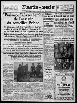 L'annonce de l'enquête occupe 4 colonnes de la une du journal Paris-Soir
