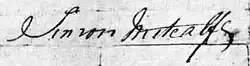 signature de Simon Metcalfe
