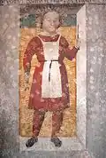 Peintre inconnu, Ex voto; fresque, fin du XVe&nbsp;siècle, église de Santa Maria Annunciata, Bienno (BS), Italie