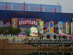 Point de vue éloigné d'un chantier de construction d'une attraction.