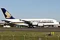 A380 de Singapore Airlines à Sydney.
