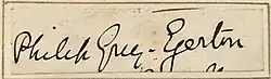 signature de Philip de Malpas Grey Egerton