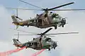 Hélicoptères Mil Mi-24 de l'armée slovaque portant les portraits d'Astérix et Idéfix en 2010.
