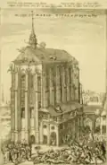 Gravure du XVIIe&nbsp;siècle, les violences de février 1611.
