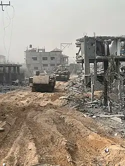 Photographie de tanks israéliens dans la bande de Gaza.