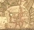 Plan terrier de Soignies en 1770 par F. J. Pourbaix.
