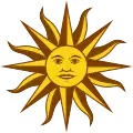 Sol de Mayo sur le drapeau de l'Uruguay, 1828