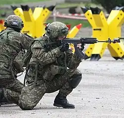 Soldats slovaques du 12e bataillon de la 1re brigade mécanisée durant un entraînement