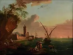 Soleil couchant sur un port méditerranéen, musée des Beaux-Arts de Chartres.