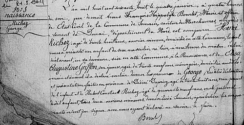 Acte de naissance.