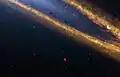 Détail de M104 par l'instrument MIRI (infrarouge moyen) du télescope spatial James Webb.