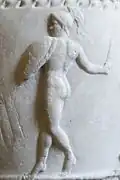 Guerrier armé accompagnant les ménades (détail)
