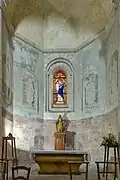 La chapelle Notre-Dame, avec des grisailles en trompe-l'oeil du XVIIIe siècle.